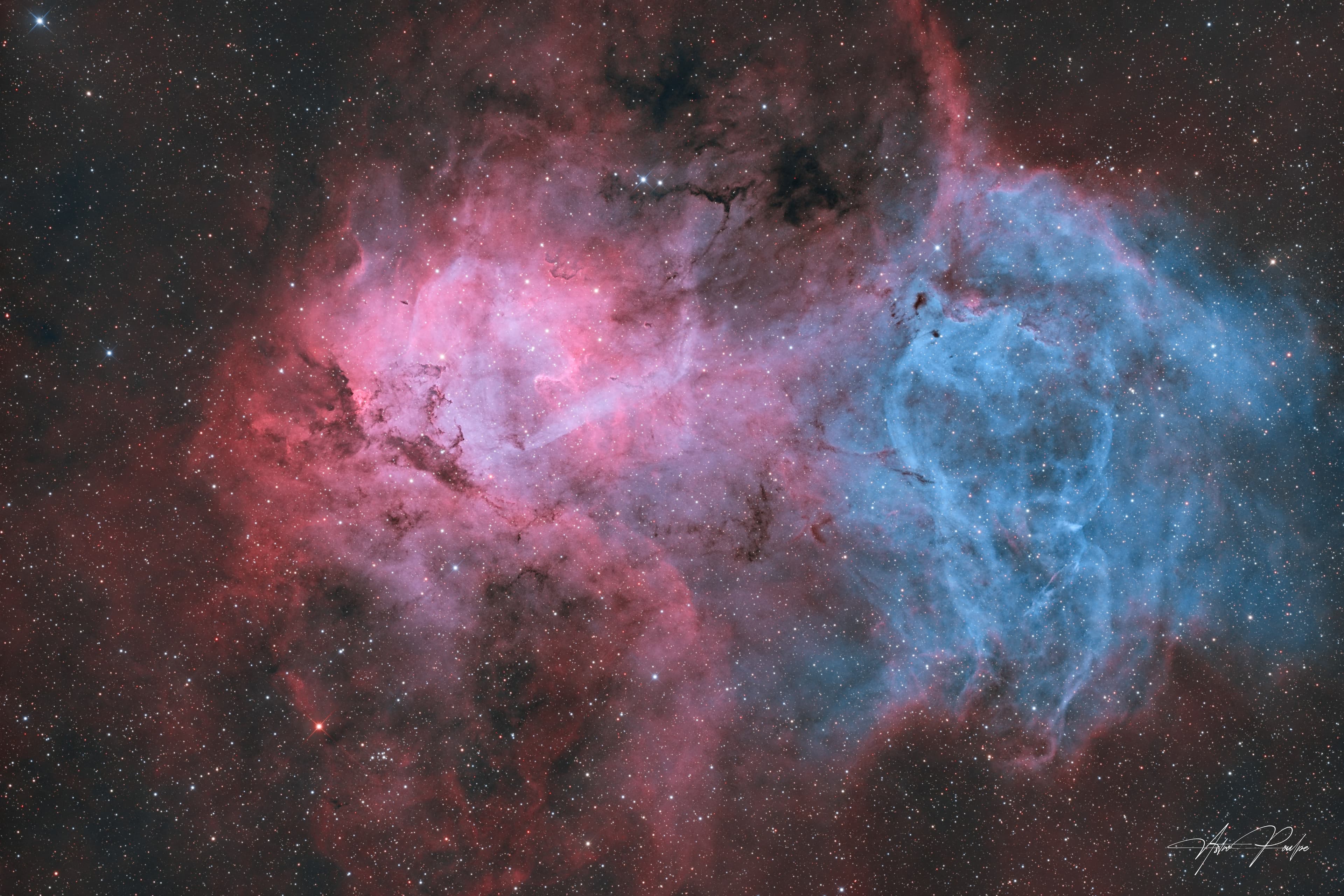 SH2-132, Nébuleuse du Lion — image réalisée avec ZWO ASI2600MC Pro