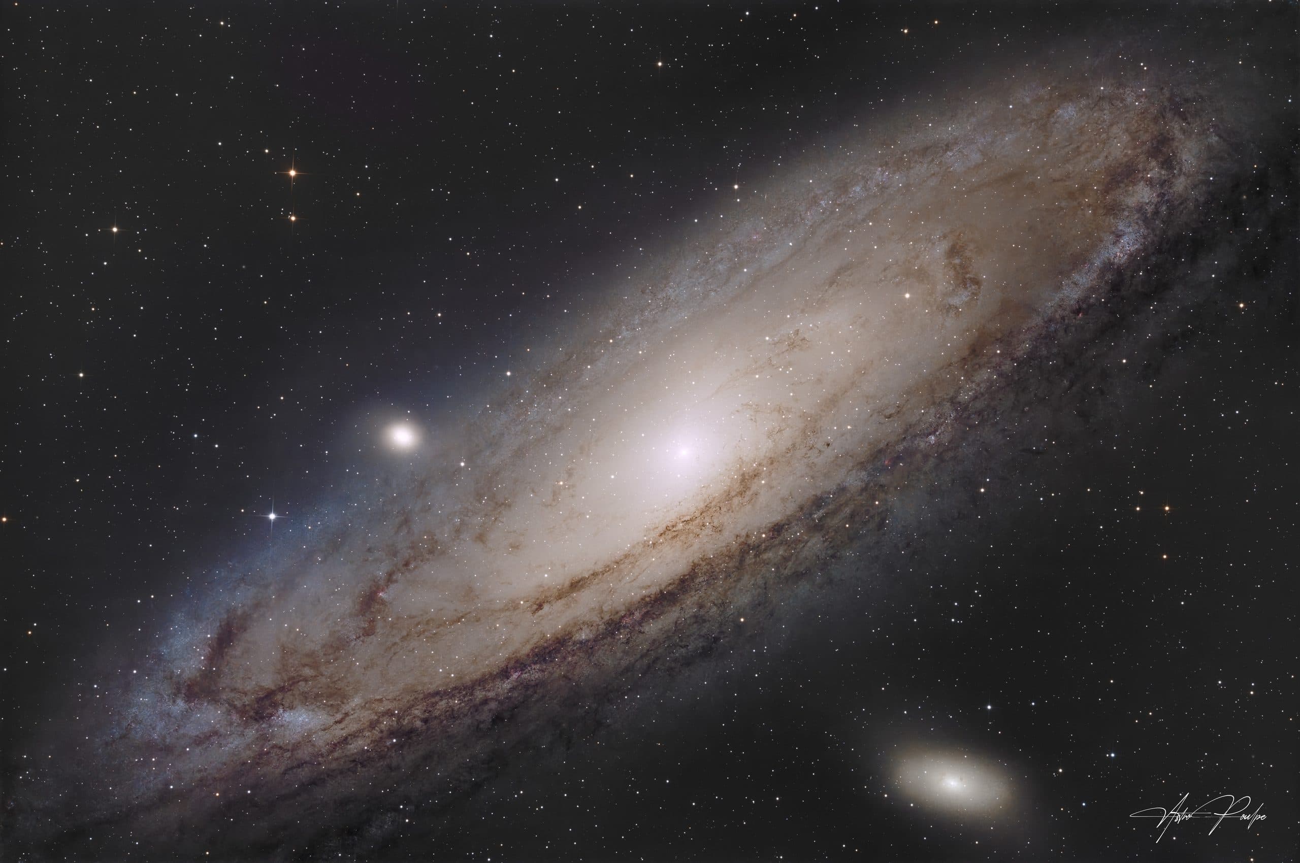 M31, Galaxie d'Andromède — image réalisée avec ZWO ASI2600MC Pro