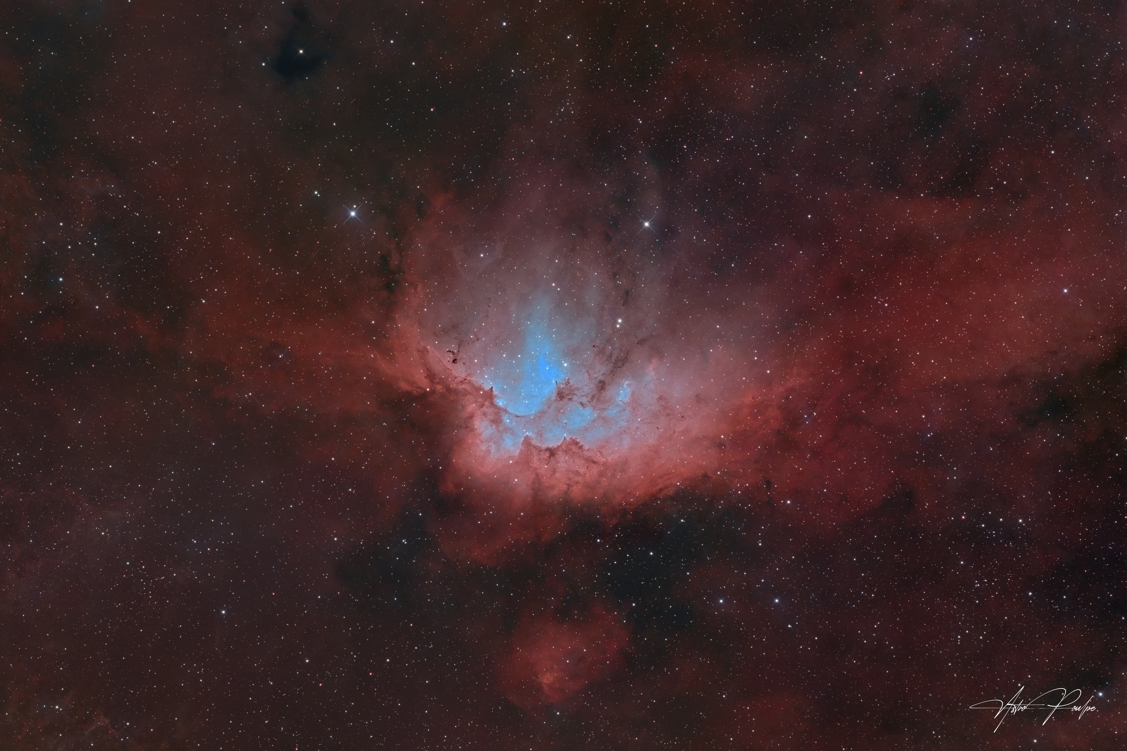 NGC 7380, Nébuleuse du Sorcier — image réalisée avec ZWO ASI2600MC Pro