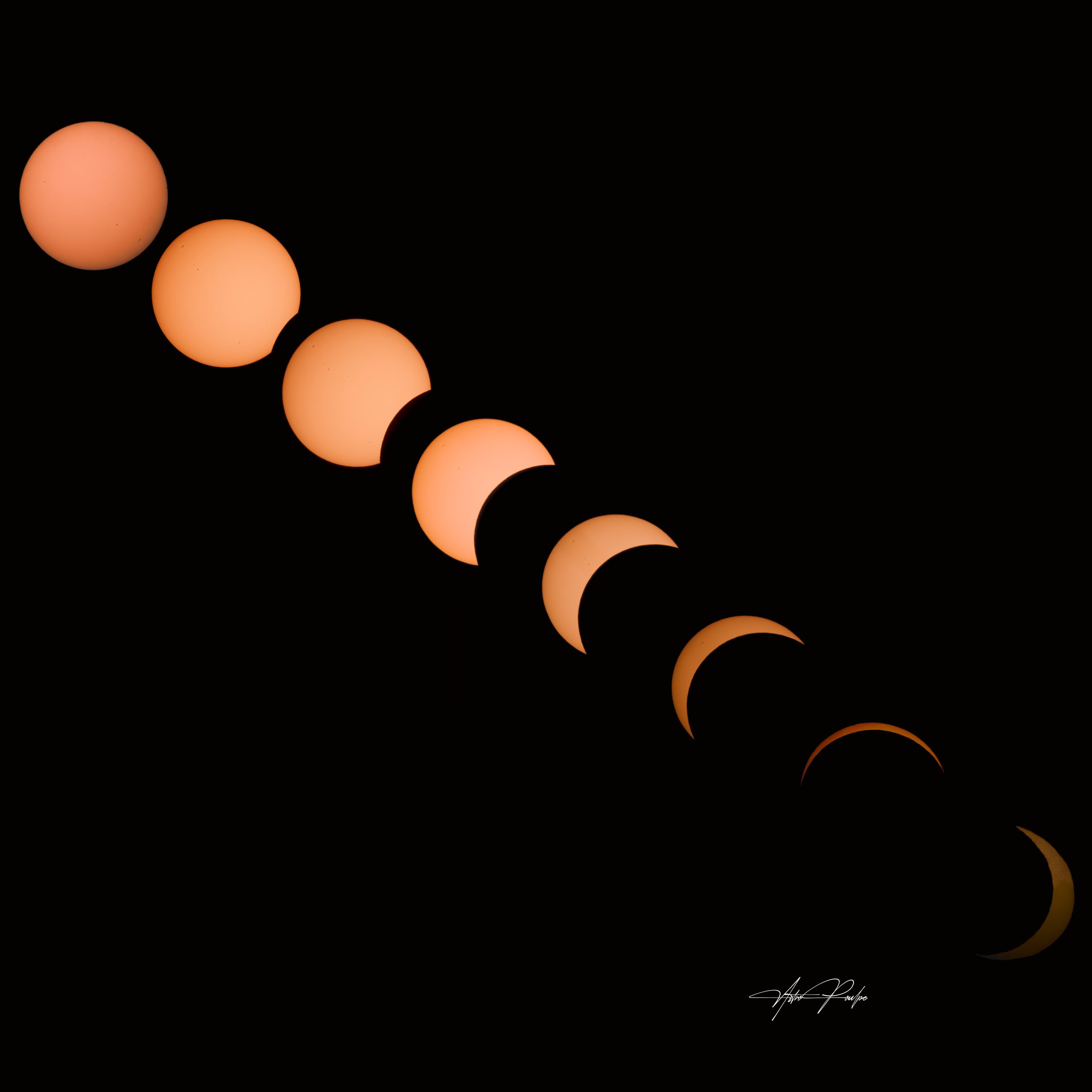 Eclipse de Soleil 2026, Soleil — image réalisée avec Canon EOS 2000D (modifiée)
